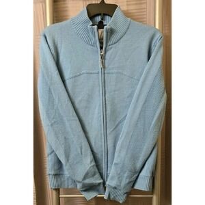 Sunice Windstopper Baby Blue Wool Full Zip Sweater w/ Polyester Lining Men's Med